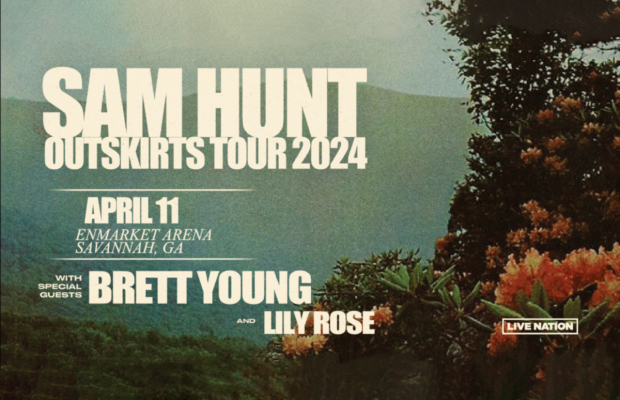 Win Tix to Sam Hunt w/ Brett Young & Lily Rose in Savannah – 4/11