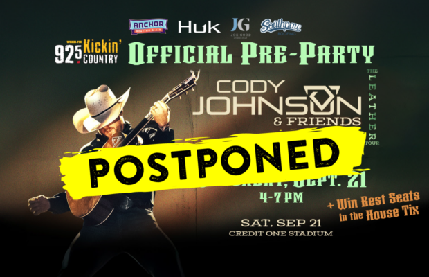 Cody Johnson Concert & Pre-Party Postoned: Stay Tuned for New Date